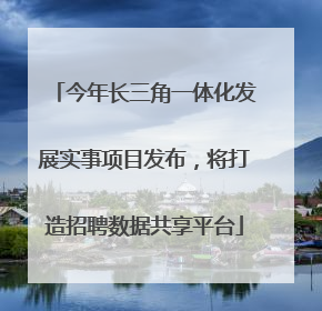今年长三角一体化发展实事项目发布，将打造招聘数据共享平台