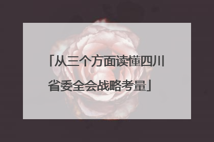 从三个方面读懂四川省委全会战略考量