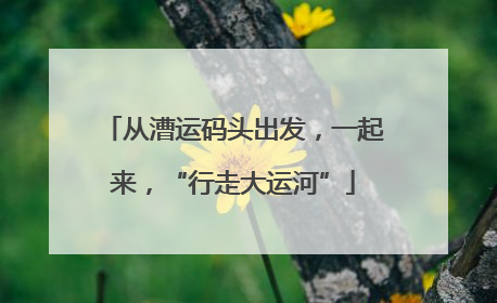 从漕运码头出发，一起来，“行走大运河”