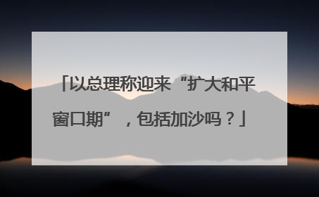 以总理称迎来“扩大和平窗口期”，包括加沙吗？