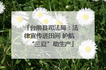 台前县司法局：法律宣传进田间 护航“三夏”助生产