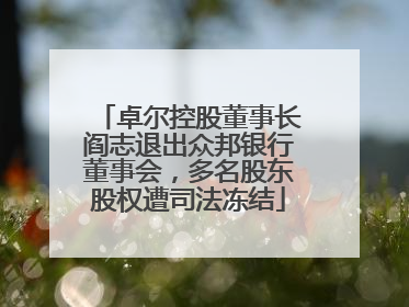 卓尔控股董事长阎志退出众邦银行董事会，多名股东股权遭司法冻结