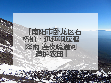 南阳市卧龙区石桥镇：迅速响应强降雨 连夜疏通河道护农田