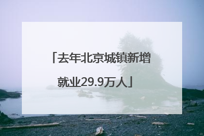 去年北京城镇新增就业29.9万人