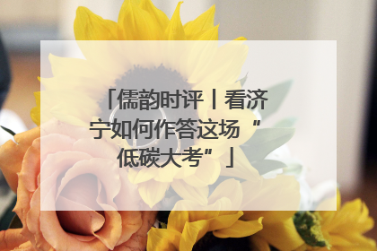 儒韵时评丨看济宁如何作答这场“低碳大考”