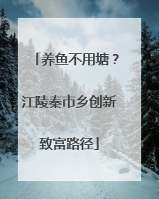 养鱼不用塘？江陵秦市乡创新致富路径