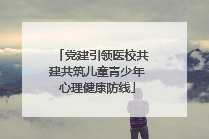 党建引领医校共建共筑儿童青少年心理健康防线