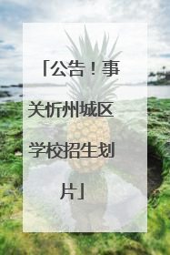 公告！事关忻州城区学校招生划片