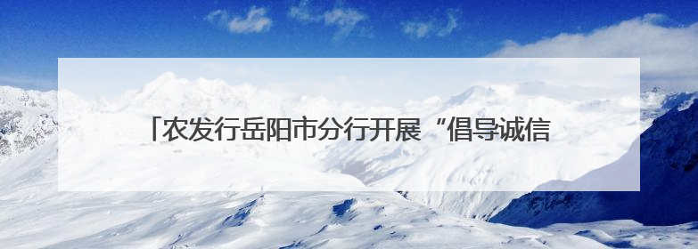 农发行岳阳市分行开展“倡导诚信风尚，共建守信社会”宣传活动