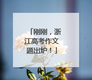 刚刚，浙江高考作文题出炉！