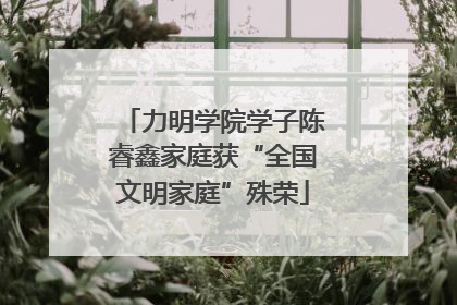 力明学院学子陈睿鑫家庭获“全国文明家庭”殊荣