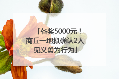 各奖5000元！商丘一地拟确认2人见义勇为行为