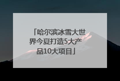 哈尔滨冰雪大世界今夏打造5大产品10大项目