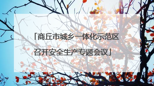 商丘市城乡一体化示范区召开安全生产专题会议
