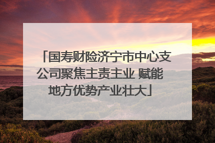 国寿财险济宁市中心支公司聚焦主责主业 赋能地方优势产业壮大