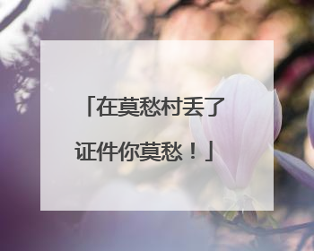 在莫愁村丢了证件你莫愁！