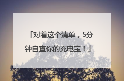 对着这个清单，5分钟自查你的充电宝！