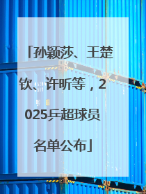 孙颖莎、王楚钦、许昕等，2025乒超球员名单公布