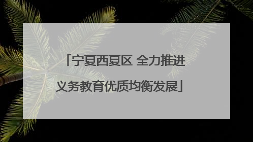 宁夏西夏区 全力推进义务教育优质均衡发展