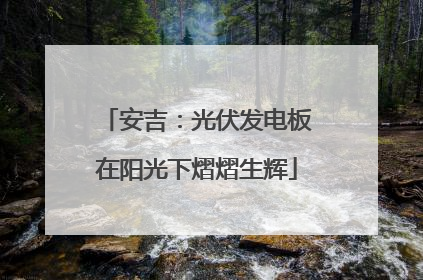 安吉：光伏发电板在阳光下熠熠生辉