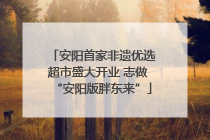 安阳首家非遗优选超市盛大开业 志做“安阳版胖东来”