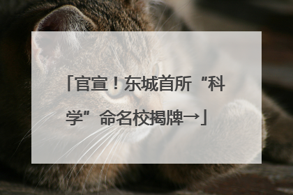 官宣！东城首所“科学”命名校揭牌→