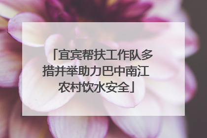 宜宾帮扶工作队多措并举助力巴中南江农村饮水安全