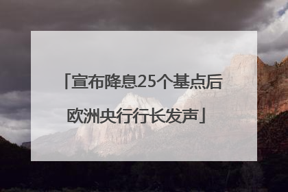 宣布降息25个基点后 欧洲央行行长发声