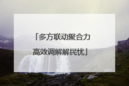 多方联动聚合力 高效调解解民忧