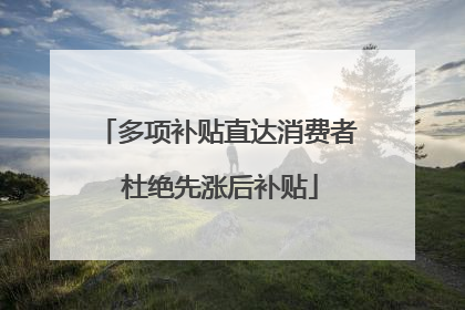 多项补贴直达消费者 杜绝先涨后补贴