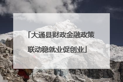 大通县财政金融政策联动稳就业促创业