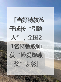 当好特教孩子成长“引路人”，全国21名特教教师获“博爱塑魂奖”表彰