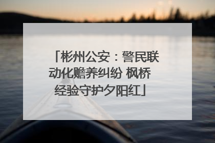 彬州公安：警民联动化赡养纠纷 枫桥经验守护夕阳红