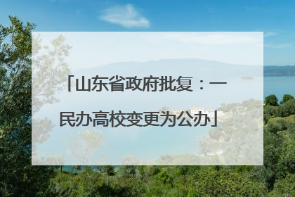 山东省政府批复：一民办高校变更为公办