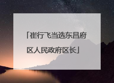 崔行飞当选东昌府区人民政府区长