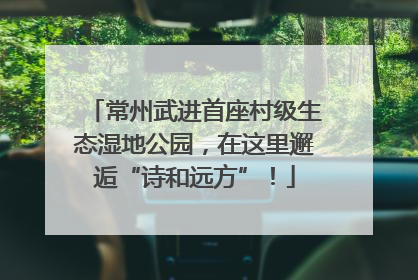 常州武进首座村级生态湿地公园，在这里邂逅“诗和远方”！
