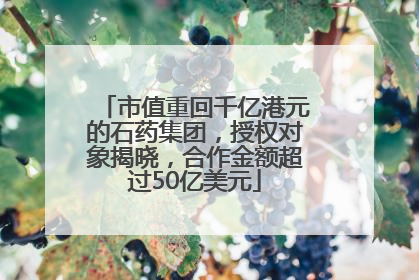市值重回千亿港元的石药集团，授权对象揭晓，合作金额超过50亿美元