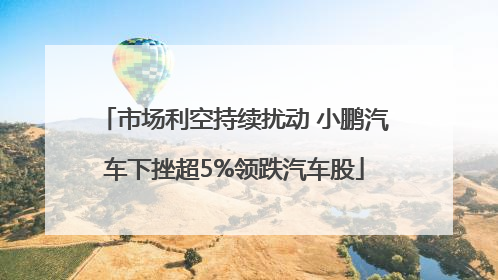 市场利空持续扰动 小鹏汽车下挫超5%领跌汽车股