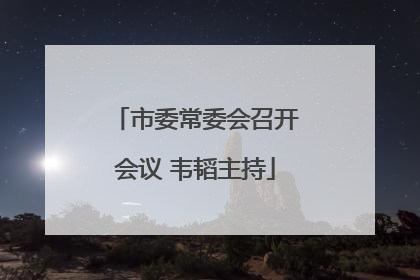 市委常委会召开会议 韦韬主持
