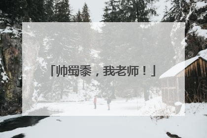 帅蜀黍，我老师！