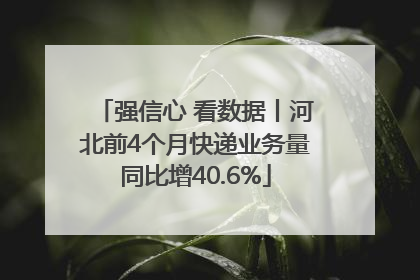 强信心 看数据丨河北前4个月快递业务量同比增40.6%