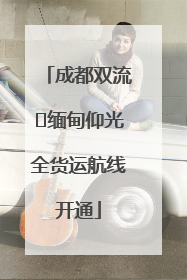 成都双流⇌缅甸仰光全货运航线开通