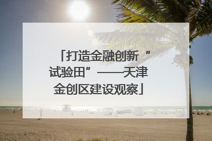 打造金融创新“试验田”——天津金创区建设观察