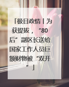 极目政情丨为获提拔，“80后”副区长送给国家工作人员巨额财物被“双开”