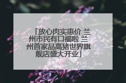 放心肉实惠价 兰州市民有口福啦 兰州首家品高猪世界旗舰店盛大开业