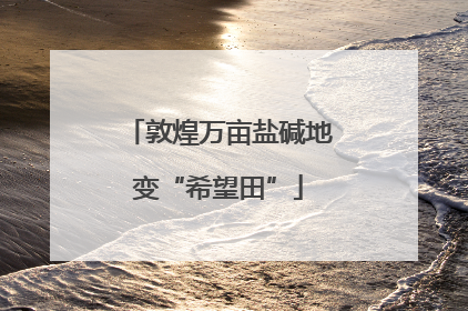 敦煌万亩盐碱地变“希望田”
