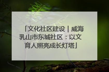 文化社区建设｜威海乳山市东城社区：以文育人照亮成长灯塔
