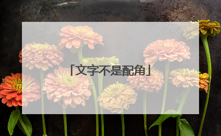 文字不是配角