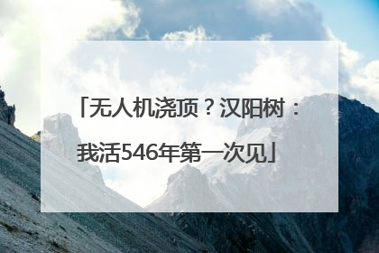 无人机浇顶？汉阳树：我活546年第一次见