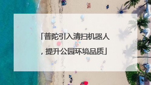 普陀引入清扫机器人，提升公园环境品质